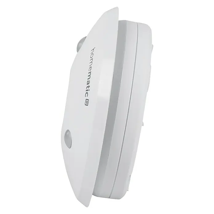 Homematic IP Alarmsirene HmIP-ASIR-2 - Batteriebetrieben, Alarmsignal: 90 dB, Ø x H: 12,4 x 4,5 cm - Linke Seitenansicht