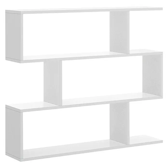 Estantería de madera Lis - An x Al: 110 x 96 cm, Melamina, Blanco