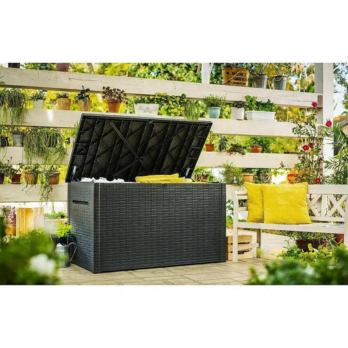Keter Vrtna kutija za pohranu - D x Š x V: 146 x 86 x 82 cm, Plastika, Antracit - Živopisni prikaz