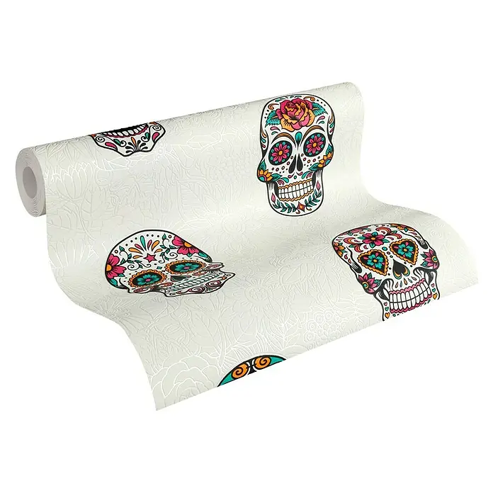 AS Creation Boys And Girls 6 Vliestapete Totenkopf - Bunt, Motiv, 10,05 x 0,53 m - Ansicht von oben