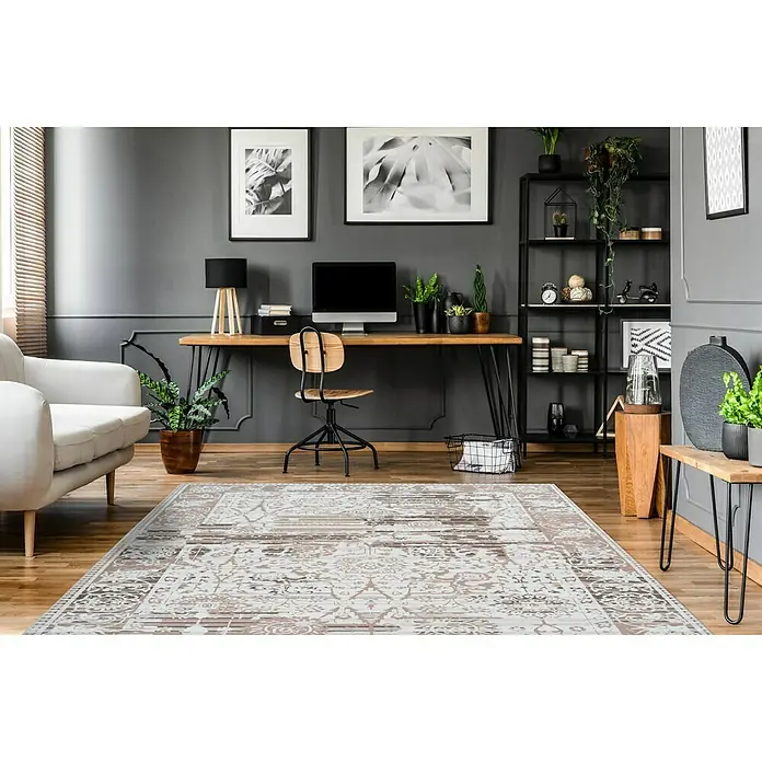 Kayoom Flachgewebeteppich Galaxy - Beige/Braun, 240 x 170 cm, 100 % Polyester - Stimmungsaufnahme