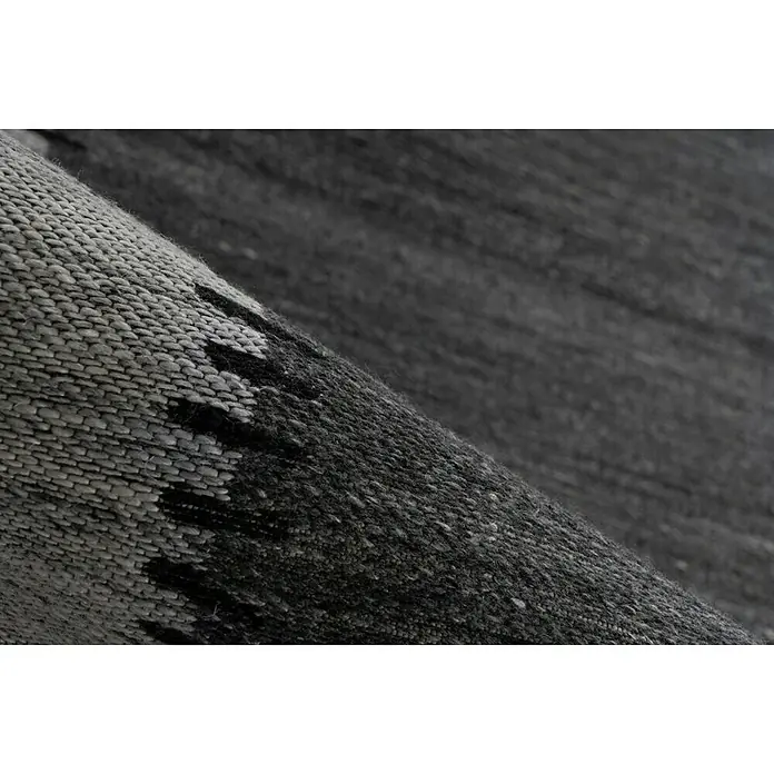 Kayoom Flachgewebeteppich Phoenix - Anthrazit/Grau, 150 x 80 cm, 75 % Wolle, 20 % Baumwolle, 5 % Polyester - Detailaufnahme