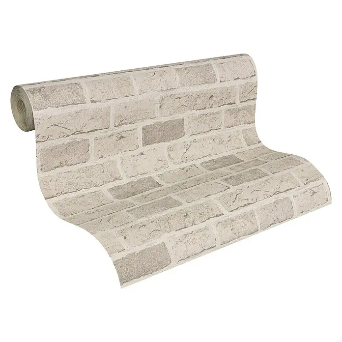 AS Creation Il Decoro Papiertapete Mauewerk - Taupe, Steinoptik, 10,05 x 0,53 m - Ansicht von oben