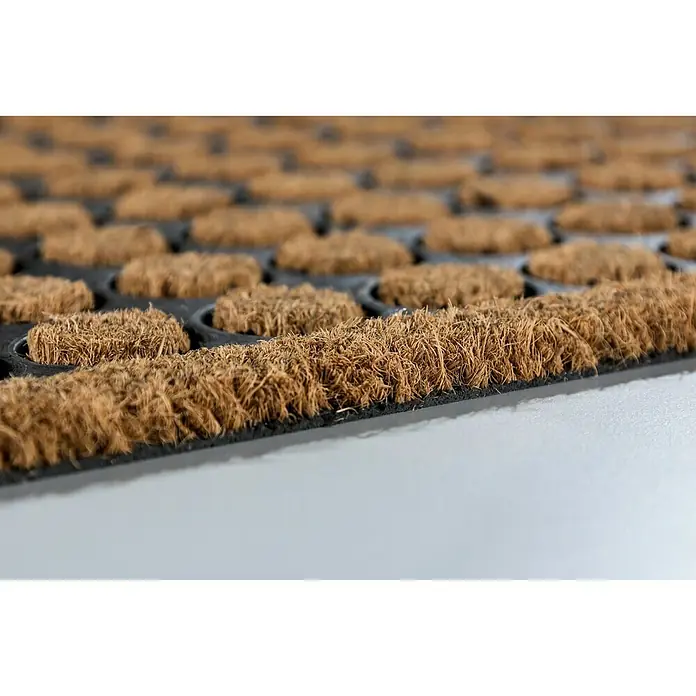 Astra Kokosfußmatte Coco Home - Punkte, Kokosbraun/Schwarz, 60 x 40 cm, 50 % Kokos, 50 % Gummi