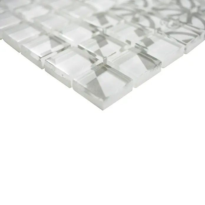 Mosaikfliese Quadrat Crystal XCM 8OP35 - 30 x 30 cm, Grau, Glänzend