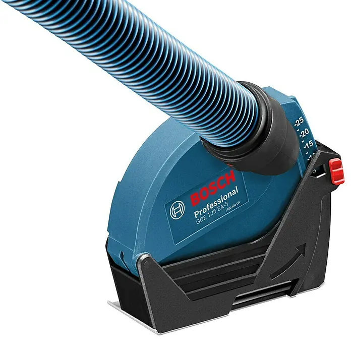 Bosch Professional Absaugvorrichtung GDE 125 EA-T - Passend für: Bosch Winkelschleifer GWS-Serie mit Ø 125 mm - Linke Seitenansicht