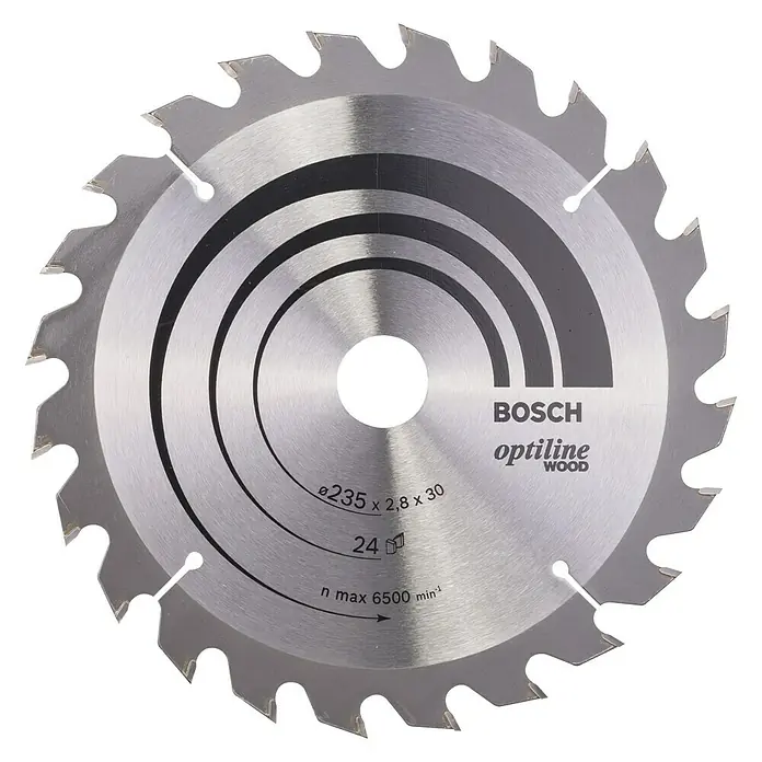Bosch Cirkelzaagblad - Diameter: 235 mm, Boorgat: 30 mm, Aantal tanden: 24 tanden - Vooraanzicht