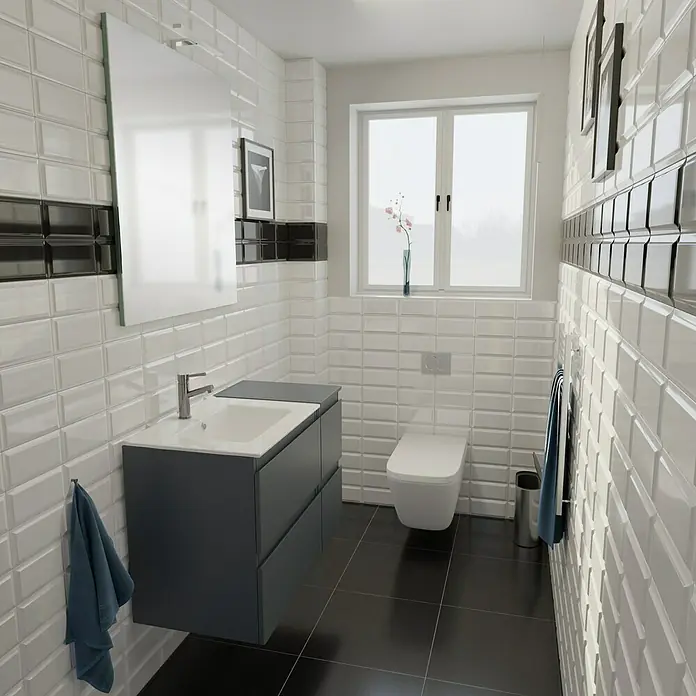 Camargue Espacio Waschtischunterschrank - 60 x 46 x 60 cm, 2 Schubkästen, Gama anthrazit matt - Stimmungsaufnahme