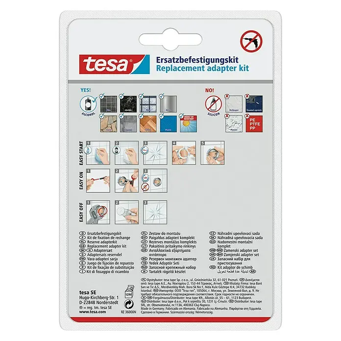 Tesa Befestigungskit BK 151-2 - Kleben, 2 -tlg., Geeignet für: Badutensilien - Rückansicht