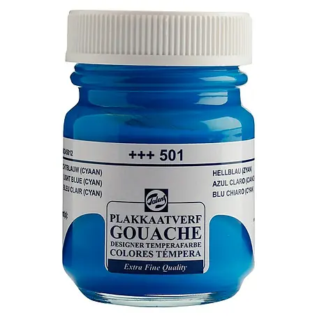Talens  Pintura gouache azul claro ciano