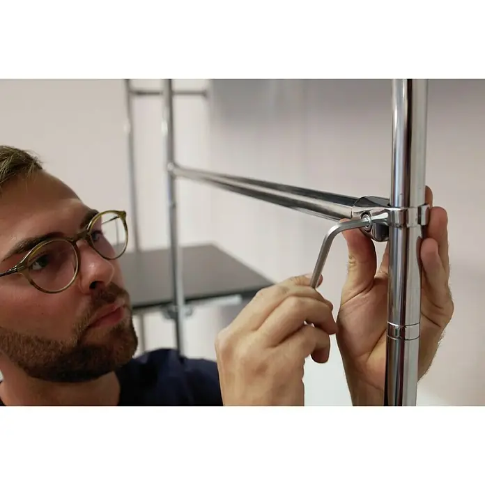 Easy Connect Kleiderstangen-Set - Passend für: Easy Connect Regalsystem, 1.100 mm - Linke Seitenansicht