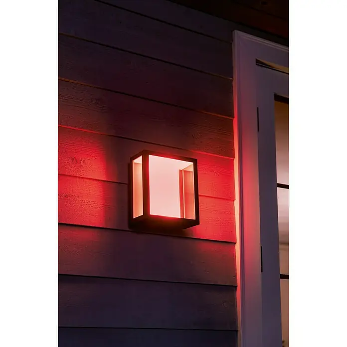 Philips Hue Aplique exterior LED Impress cuadrada - 8 W, 11,7 x 19 x 24 cm, Negro, IP44