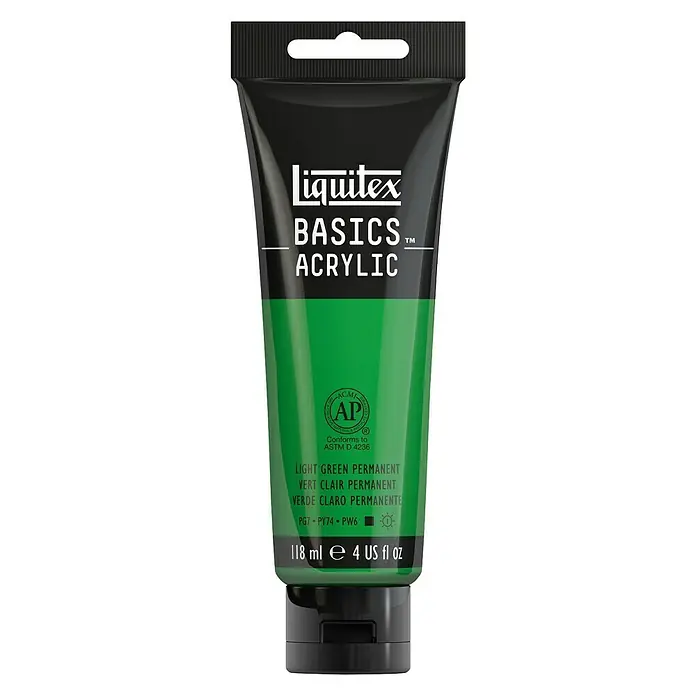 Liquitex Basics Akrilna boja - Boja: Trajno svijetlozelene boje, 118 ml, Tuba - Pogled sprijeda