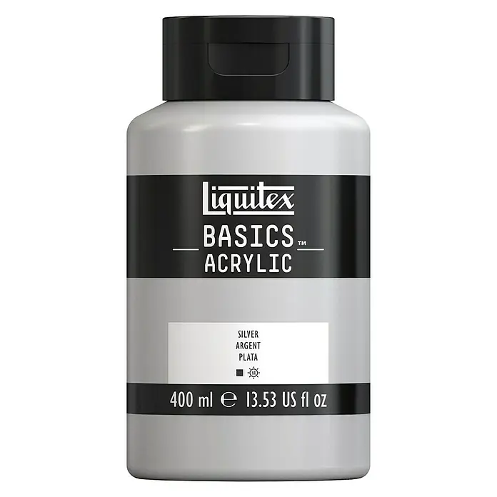 Liquitex Basics Akrilna boja - Boja: Srebrne boje, 400 ml, Boca - Pogled sprijeda