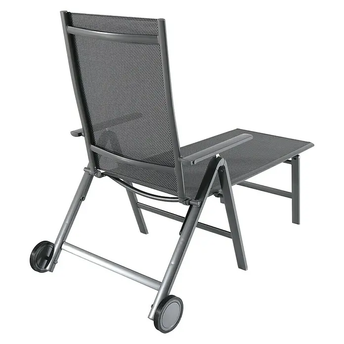 Sunfun Maja Tumbona - An x Pr x Al: 75 x 189 x 108 cm, Antracita, Respaldo regulable