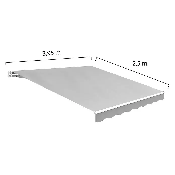 SmartSun Toldo de brazos articulados Easy Lite - Gris piedra, Ancho: 4 m, Caída: 2,5 m