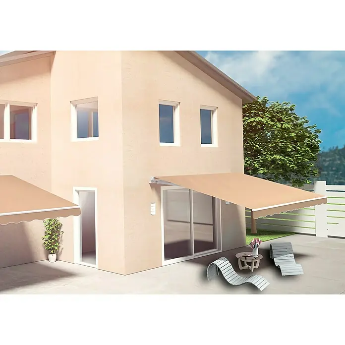 SmartSun Toldo de brazos articulados Easy Lite - Beige arena, Ancho: 3 m, Caída: 2 m