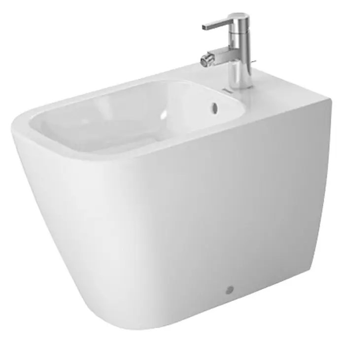 Duravit Happy D.2 Stand-Bidet Typ 1 - Mit schmutzabweisender Glasur, Keramik, Weiß - Vorderansicht
