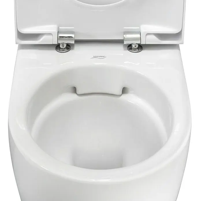 Geberit Acanto Wand-WC - Spülrandlos, Ohne Spezialglasur, Spülform: Tief, WC Abgang: Waagerecht, Weiß - Detailaufnahme