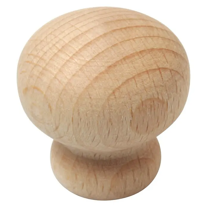 Rei Set de pomos para muebles Crudo - 4 pzs., Ø x Al: 30 x 32 mm, Madera