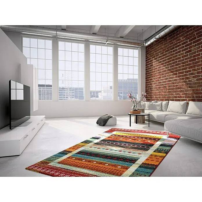 Kayoom Kurzflorteppich Trinidad III - Multi, 150 x 80 cm, 100 % Polypropylen - Stimmungsaufnahme