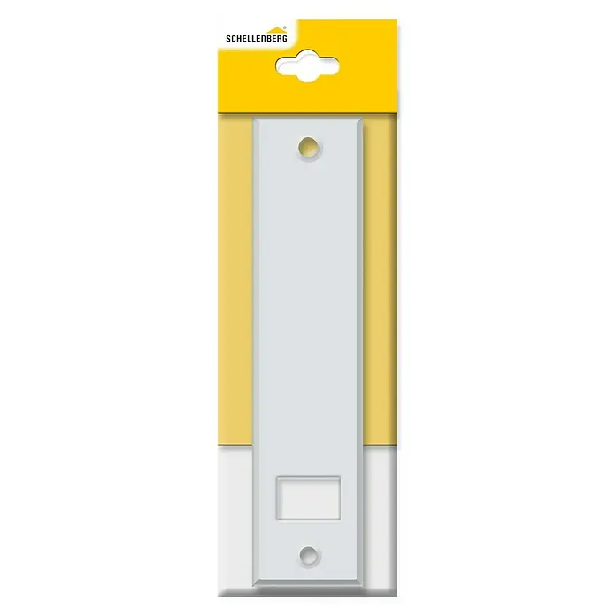 Schellenberg Abdeckplatte Standard - L x B x H: 293 x 56 x 9 mm, Weiß, Lochabstand: 260 mm, Gurtbreite: 23 mm - Vorderansicht