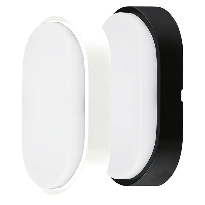 Luceco Aplique exterior LED Oval - 10 W, 11,9 x 6,05 x 21,2 cm, Negro, Blanco, IP54