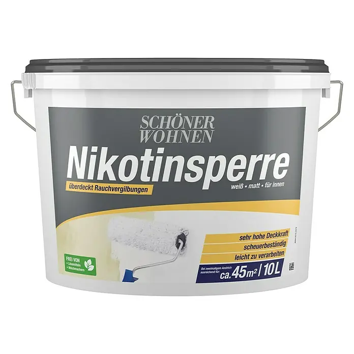 SCHÖNER WOHNEN-Farbe Nikotinsperre - Weiß, 10 l, Stumpfmatt