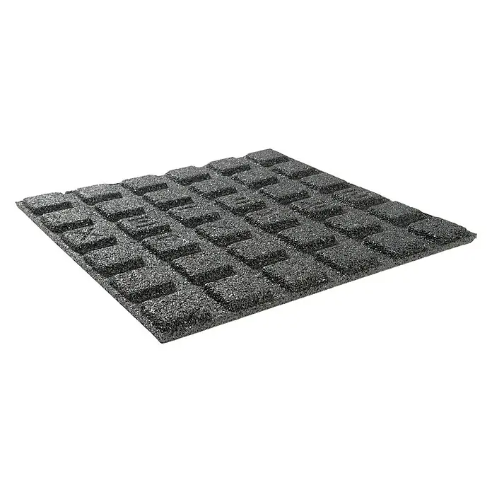 Terrastegel Rubber - 500 mm x 500 mm x 2,5 cm, Zwart, Rubber