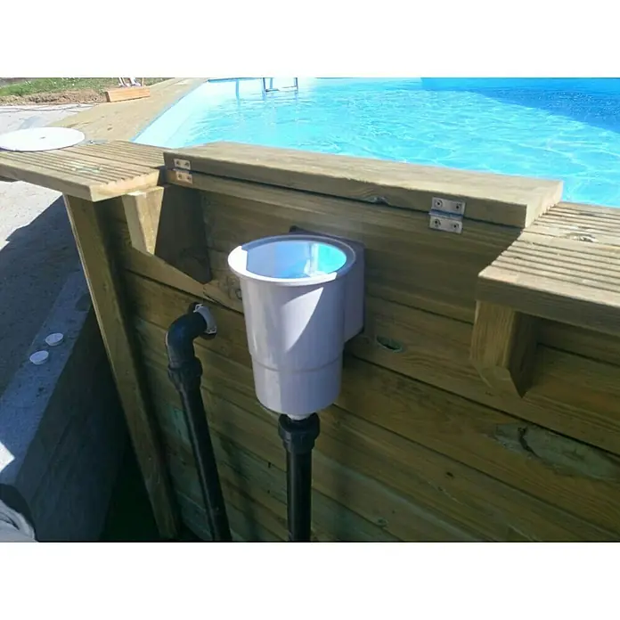 Gre Piscina de madera Vermela - 672 x 472 x 146 cm, Capacidad: 24,1 m³, Marrón claro