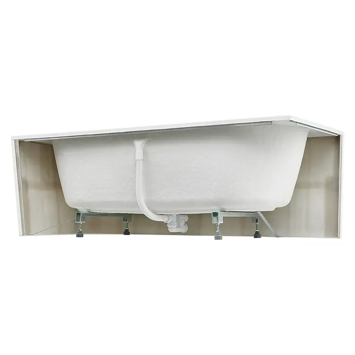 Ottofond Freistehende Badewanne Siesta Corner - Rechtsseitig, 178 x 78 cm, Sanitäracryl, Schwarz/Weiß - Rückansicht