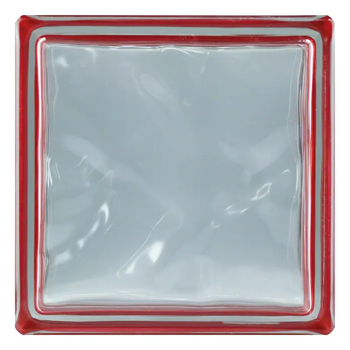 Fuchs Design Bloque de vidrio Reflex - Rubí, Nube, 19 x 19 x 8 cm - Vista frontal