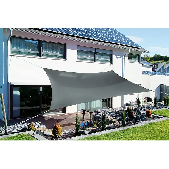 Sunfun Sonnensegel Typ 2 - Hellgrau, Rechteckig, 360 x 360 cm