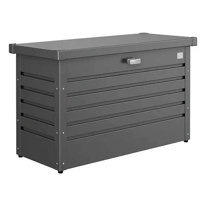 Biohort Garten-Aufbewahrungsbox FreizeitBox 100 - L x B x H: 101 x 46 x 61 cm, Dunkelgrau Metallic, Stahl - Linke Seitenansicht