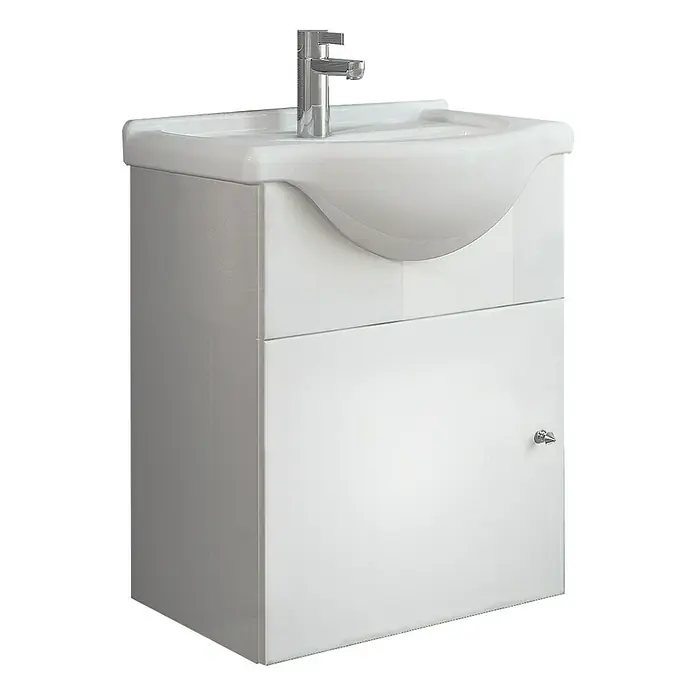 Riva Kupaonski komplet Mini - 45 cm, Bijele boje, Sjaj - Pogled s lijeve strane
