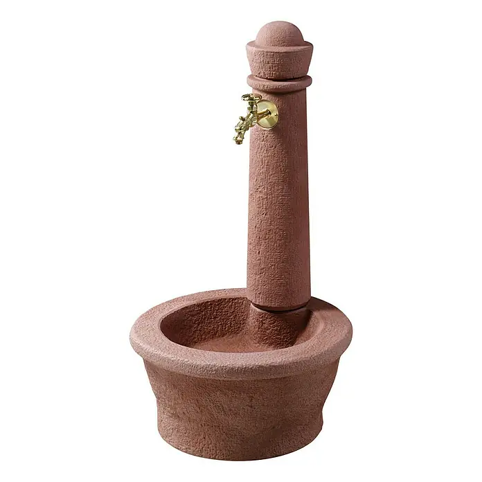 Garantia Brunnen Roma - Redstone, 54 x 54 x 100 cm - Rechte Seitenansicht