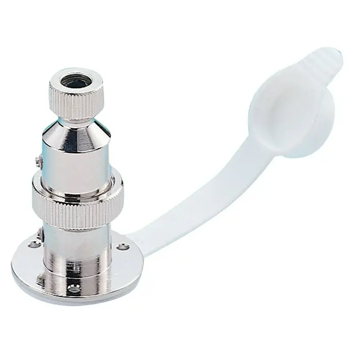 Talamex Stecker- & Steckkontakt-Set - 3-polig, 3 A, Wasserdicht, Verchromt - Rechte Seitenansicht