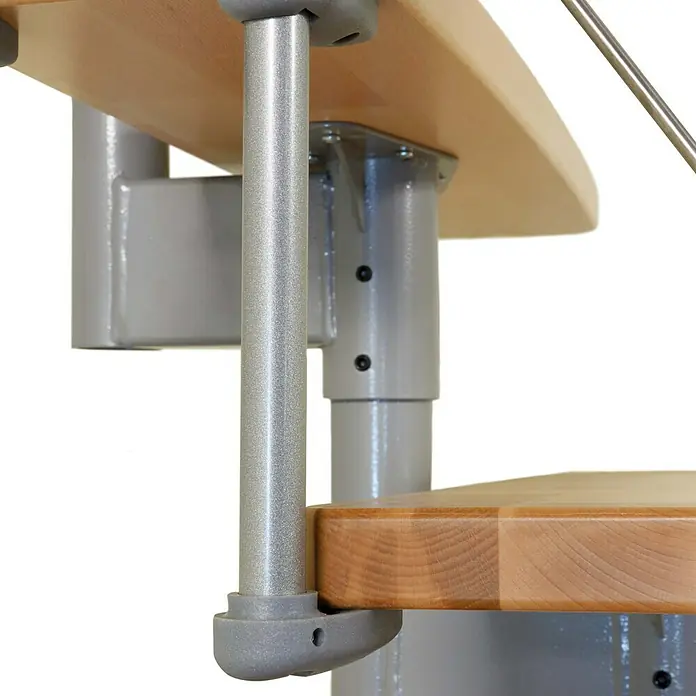 Minka Mittelholmtreppe Style - Breite: 70 cm, Silber, Farbe Stufen: Buche Hell, Geschosshöhe: 304 cm - Detailaufnahme