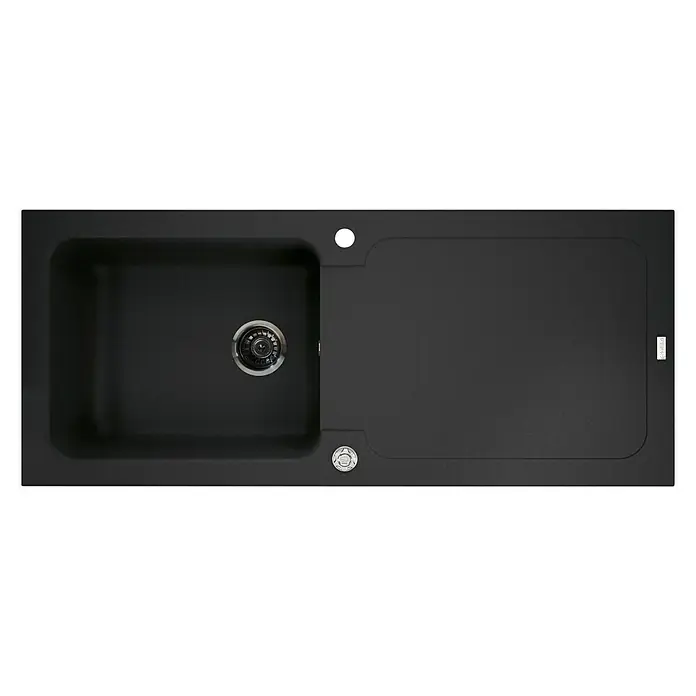 Carea Einbauspüle Botia - 118 x 50 cm, CAREAlith®, Schwarz - Ansicht von oben