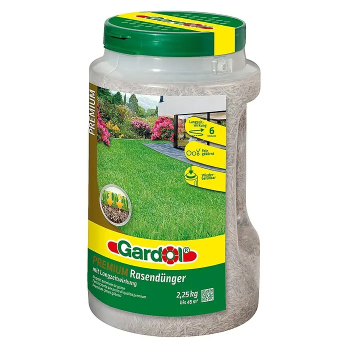 Gardol Rasendünger Premium - 2,25 kg, Inhalt ausreichend für ca.: 45 m²