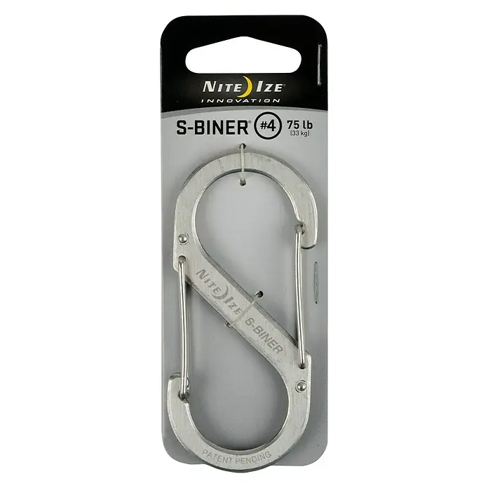 Nite Ize Doppelkarabiner - 89 x 38 mm, Edelstahl, Silber, Zugfestigkeit: 33 kg