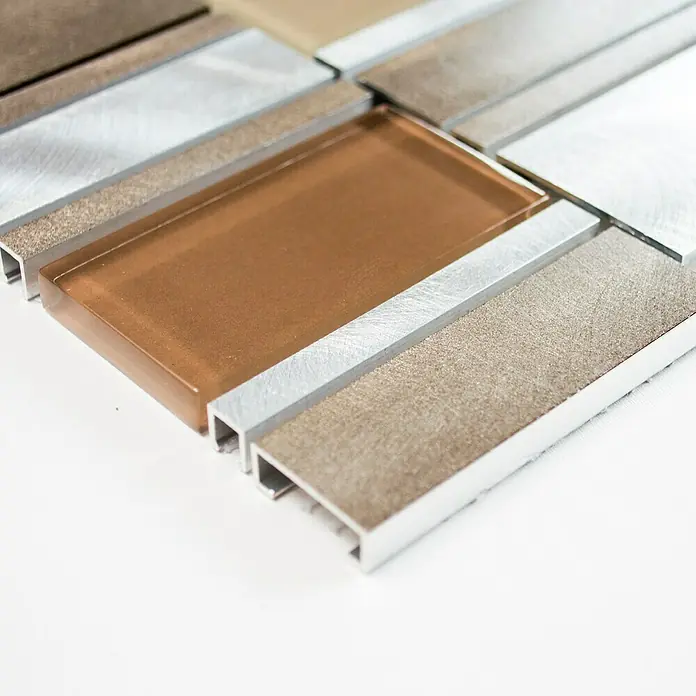 Mosaikfliese Crystal Mix XAM A811 - 30,1 x 30,1 cm, Beige, Matt - Vorderansicht