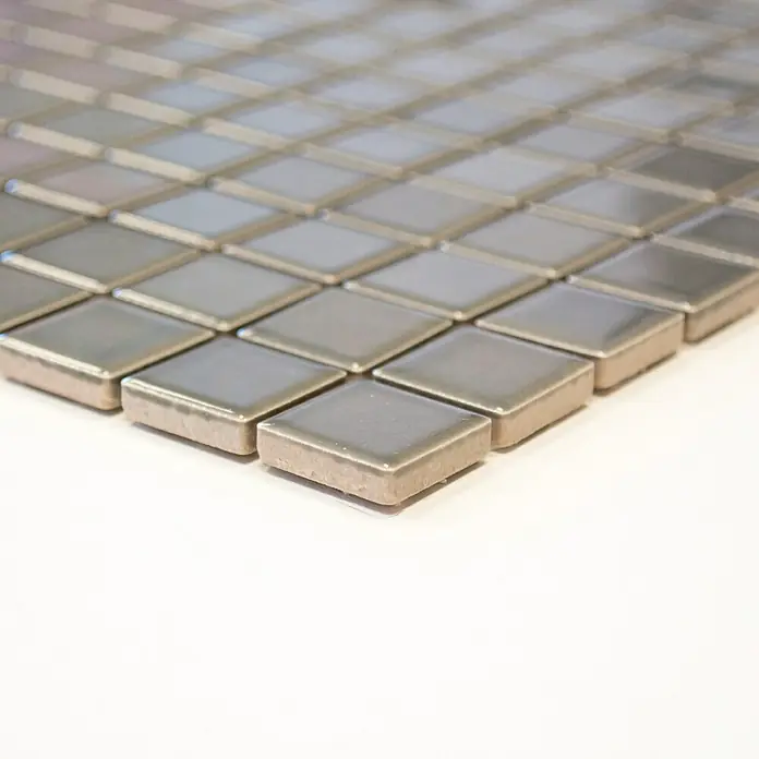 Mosaikfliese Quadrat Uni CG 124 - 29,8 x 29,8 cm, Grau, Glänzend - Vorderansicht