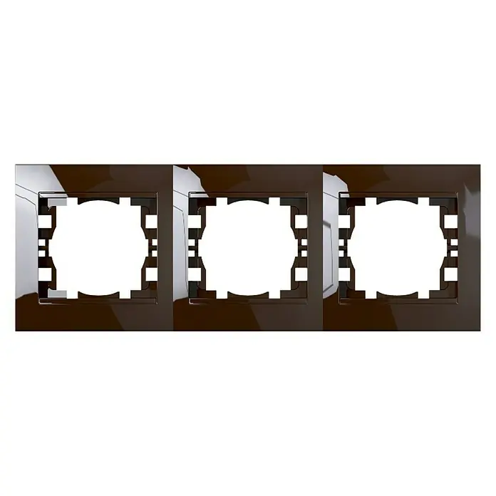 Voltomat DEA 100 Abdeckrahmen - Braun, 3-fach, Kunststoff, Unterputz, Waagerecht - Vorderansicht