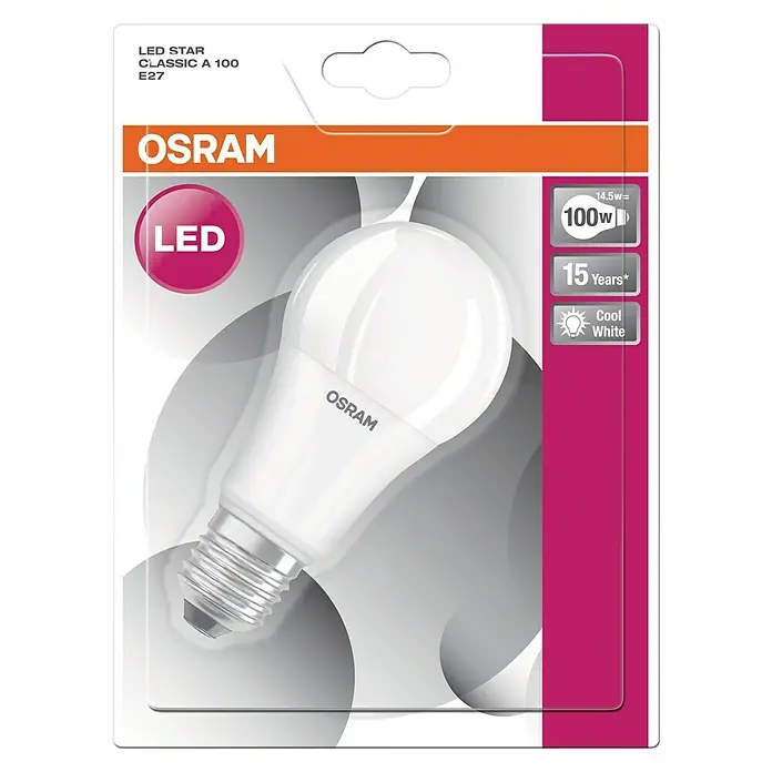 Osram LED žarulja Star Classic A - 13 W, E27, Hladna bijela, Mat - Pogled odozgo