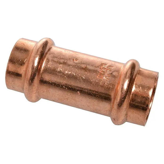 Kupfer-Pressmuffe - Durchmesser: 18 mm, Presskontur: V - Vorderansicht