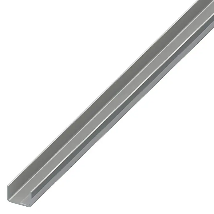 Kantoflex Quadrat-U-Profil - L x B x H: 1.000 x 15 x 10 mm, Stärke: 1 mm, Edelstahl, Edelstahloptik - Linke Seitenansicht