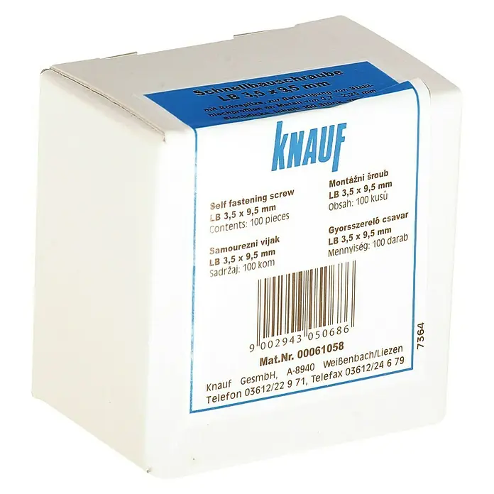 Knauf Schnellbauschrauben LB - Durchmesser: 3,5 mm, Länge: 9,5 mm, 100 Stk.