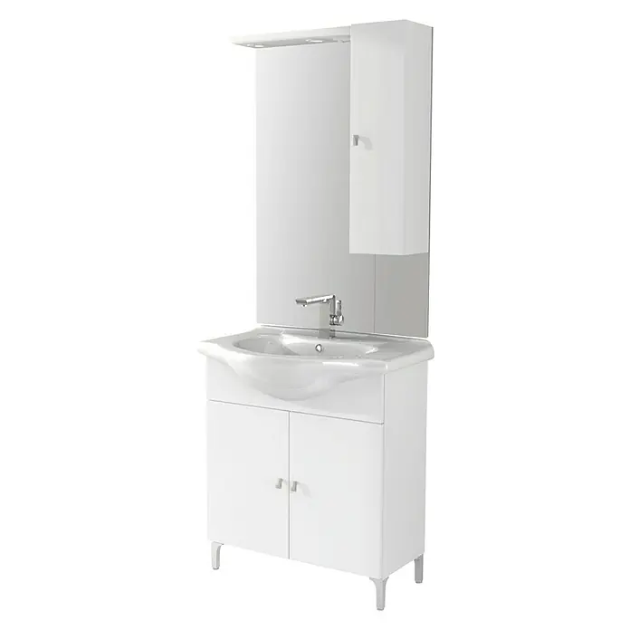 Baden Haus Badmöbel-Set Gemma - 75 cm, Weiß, Hochglanz