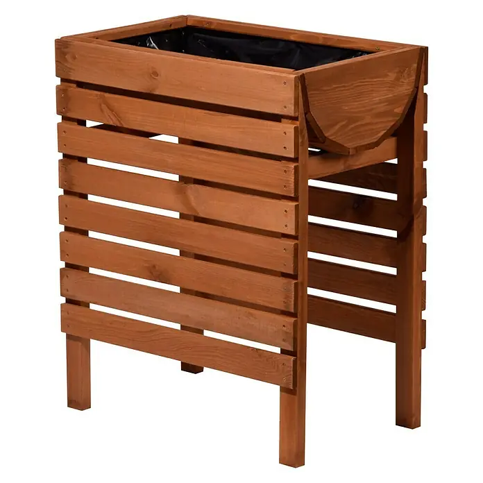 Dobar Hochbeet - 70 x 45 x 71 cm, Braun, Kiefer - Linke Seitenansicht